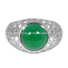 Grüne Onyx Edelstein 925 Solide Silber Ring Schmuck